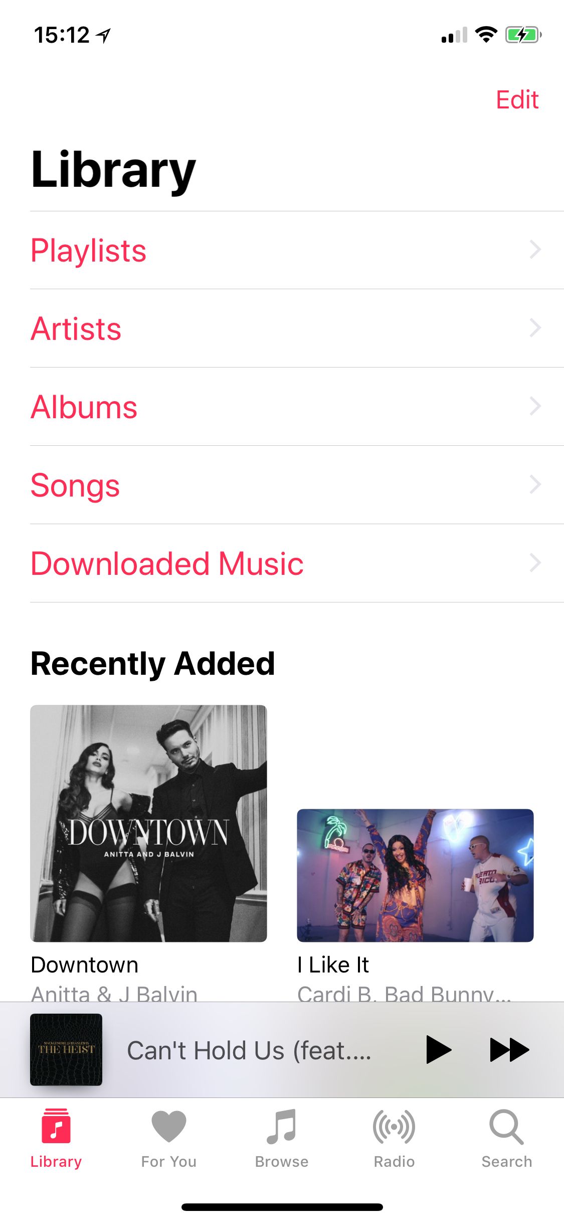 Apple Music Player - Library Screen